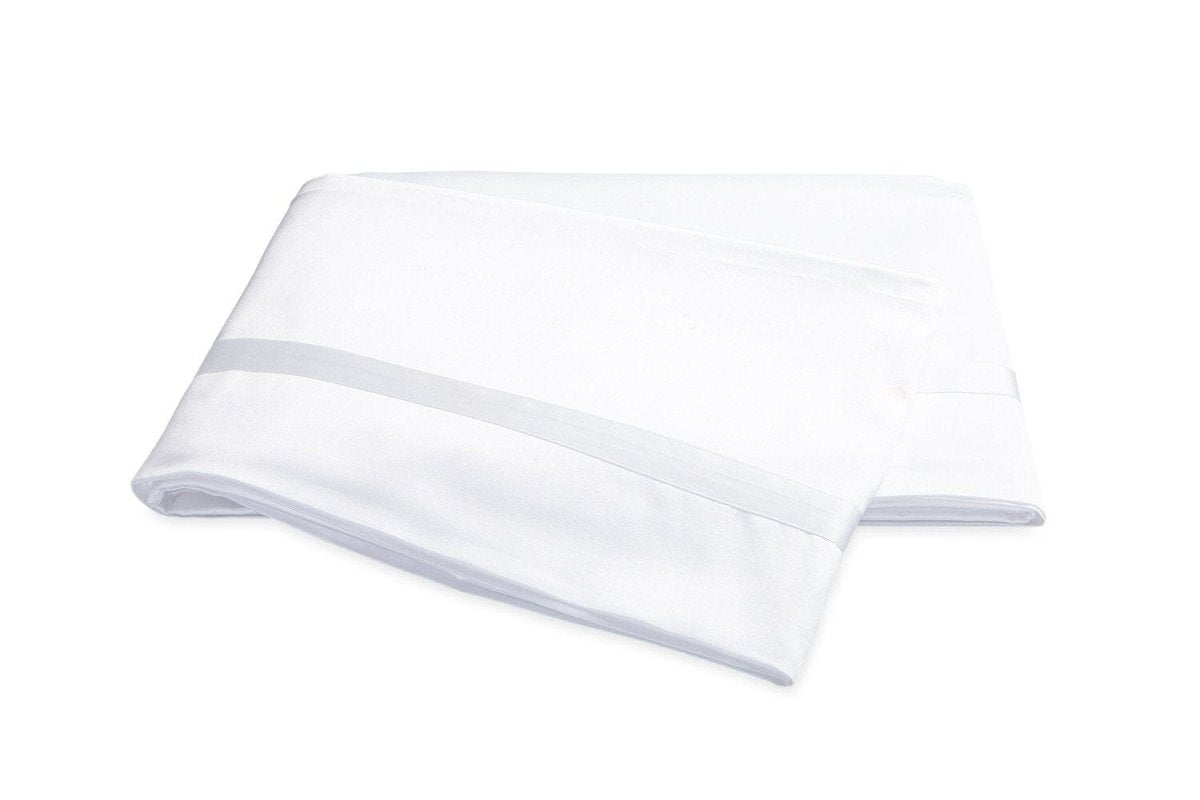 Flat Sheet - Matouk Nocturne Sateen Bedding in White at Fig Linens and Home