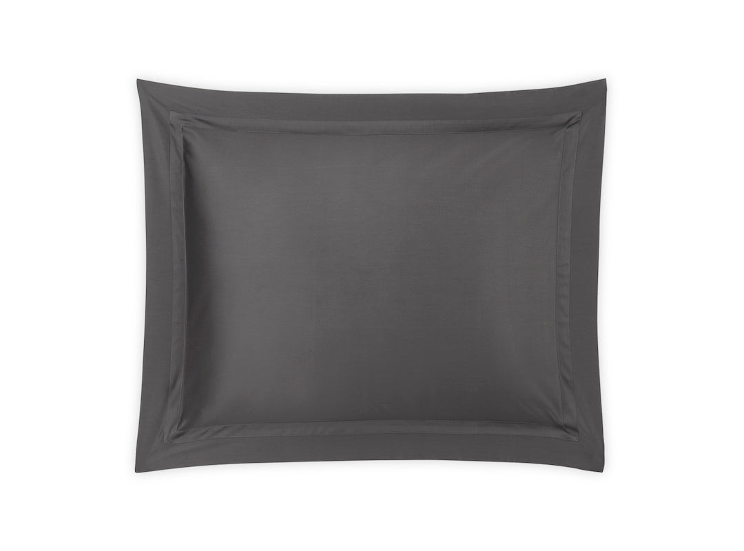 Matouk Pillow Sham - Nocturne Sateen Cotton Charcoal Bedding at Fig Linens and Home
