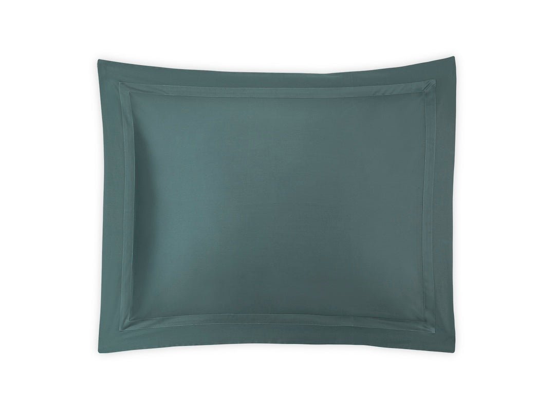 Matouk Pillow Sham - Nocturne Sateen Cotton Deep Jade Bedding at Fig Linens and Home
