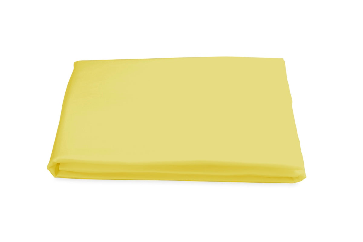 Matouk Fitted Sheet - Nocturne Sateen Lemon Yellow Bedding at Fig Linens and Home
