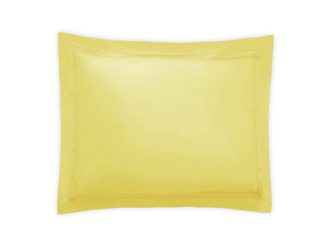Matouk Pillow Sham - Nocturne Sateen Lemon Yellow Bedding at Fig Linens and Home