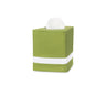 Tissue Box Cover - Matouk Nocturne Grass Green and White TBC - Fig Linens and Home