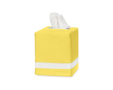 Tissue Box Cover - Matouk Nocturne Lemon Yellow and Bone TBC - Fig Linens and Home