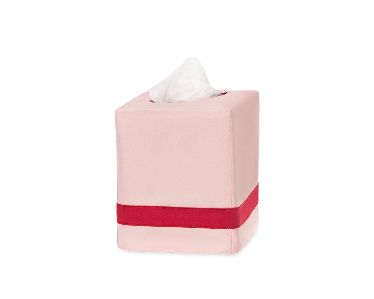 Tissue Box Cover - Matouk Nocturne Pink and Scarlet Red TBC - Fig Linens and Home