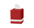 Tissue Box Cover - Matouk Nocturne Scarlet Red and Bone TBC - Fig Linens and Home