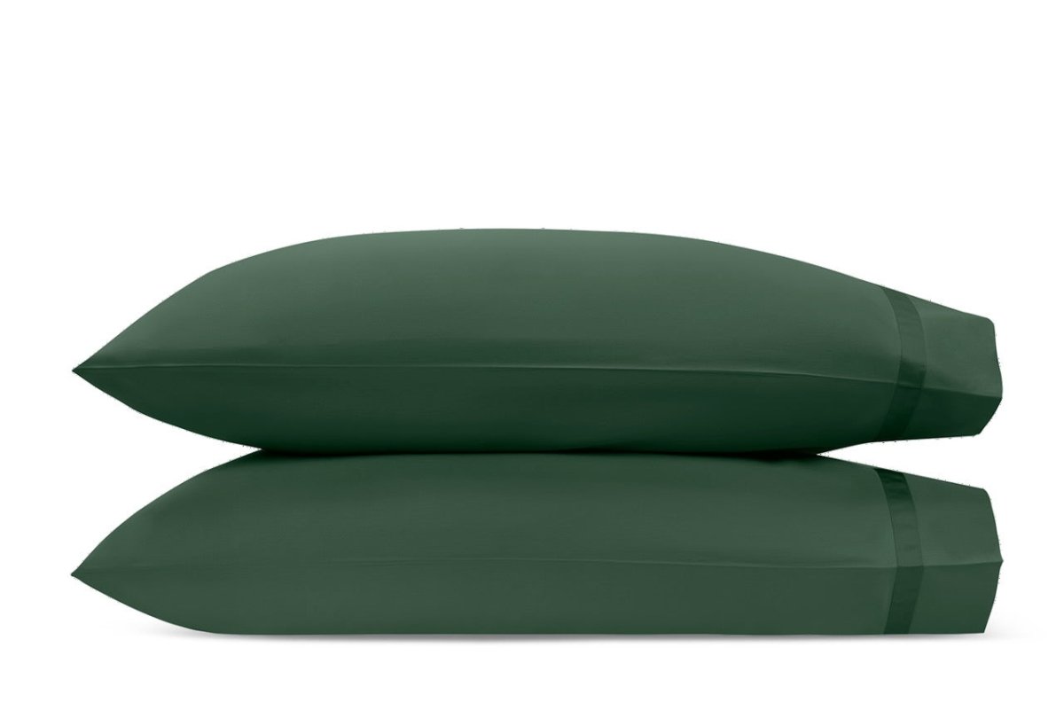 Pillowcases - Matouk Nocturne Green Bedding at Fig Linens and Home