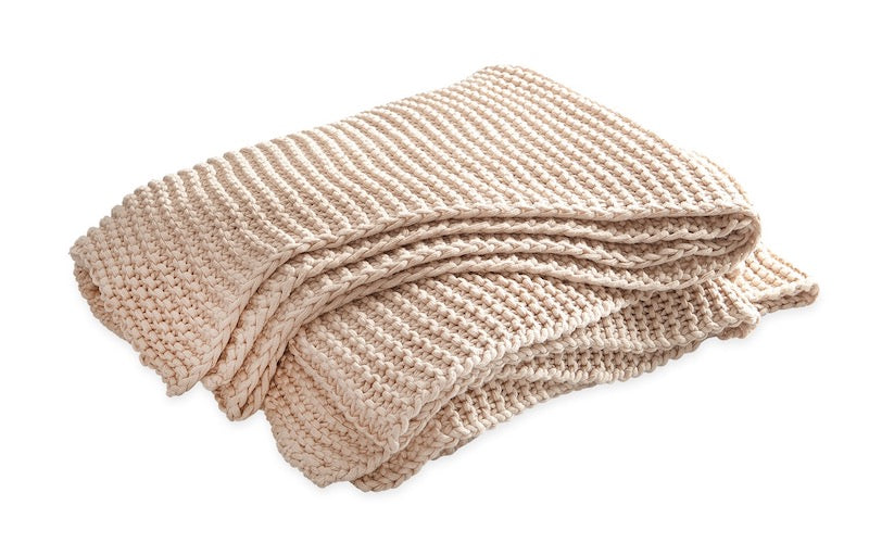 Matouk Orla Throw Blanket in Champagne - Fig Linens and Home