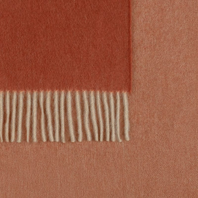 Cashmere Throw - Paley Luxury Cashmere Throw by Matouk -  Carnelian / Natural at Fig Linens and Home