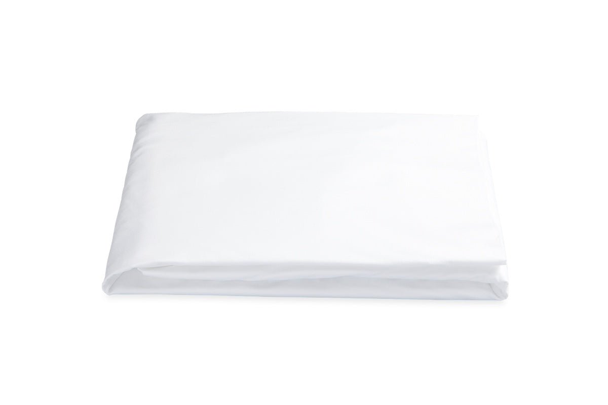 Matouk Key Largo Positano Hemstitch Easy - Care Bedding by Matouk - Twin Fitted Sheet 17" pocket White at FIG LINENS AND HOME - 5
