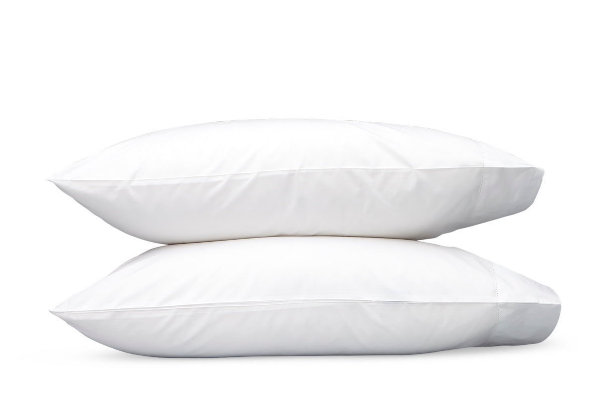 Pillowcases - Matouk Positano Hemstitch White Bedding at Fig Linens and Home - Key Largo
