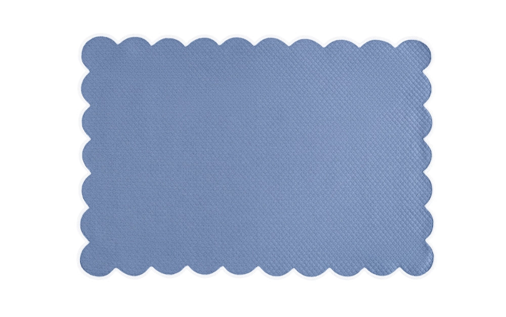 Matouk Savannah Gardens Oblong Rectangle Placemats Azure Blue at Fig Linens and Home