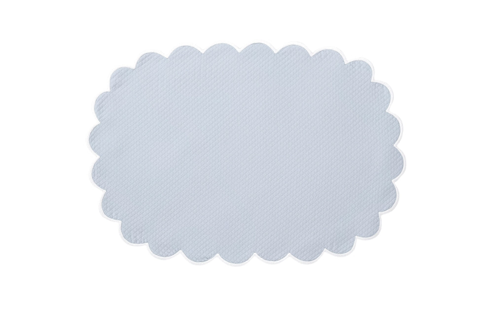 Matouk Savannah Gardens Oval Placemats Light Blue at Fig Linens and Home