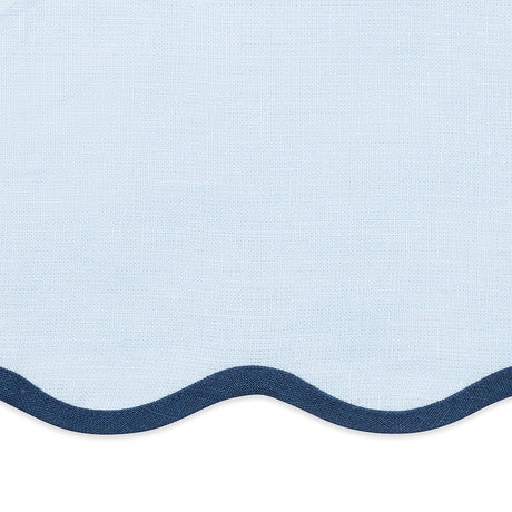 Swatch of Matouk Scallop Edge Oval Placemat - Ice Blue and Navy