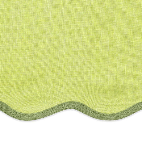 Swatch of Matouk Scallop Edge  Oval Placemat - Peridot and Grass Green