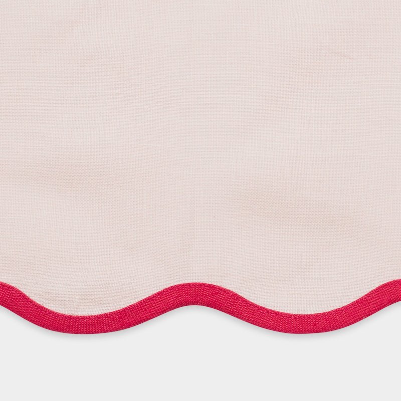Swatch of Matouk Scallop Edge Oval Placemat - Azalea and Pink