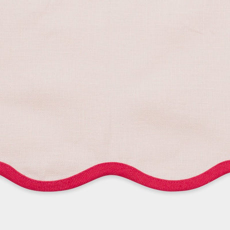 Swatch of Matouk Scallop Edge Oval Placemat - Azalea and Pink