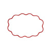 Matouk Placemat - Scallop Edge Oval Placemat in White and Scarlet
