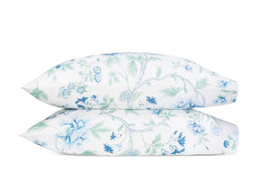Pillowcases - Simone Linen Sea Blue Schumacher Matouk Bedding at Fig Linens and Home
