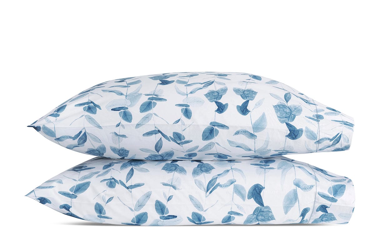 Pillowcases - Matouk Schumacher Antonia Hazy Blue Bedding at Fig Linens and Home