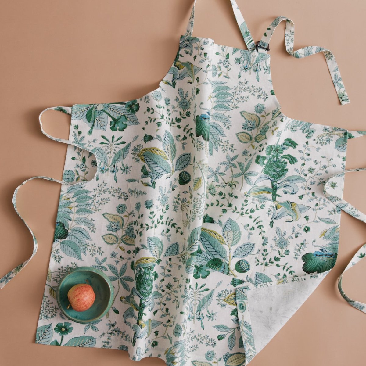 Kitchen Apron - Pomegranate Emerald Apron by Matouk Schumacher at Fig Linens and Home