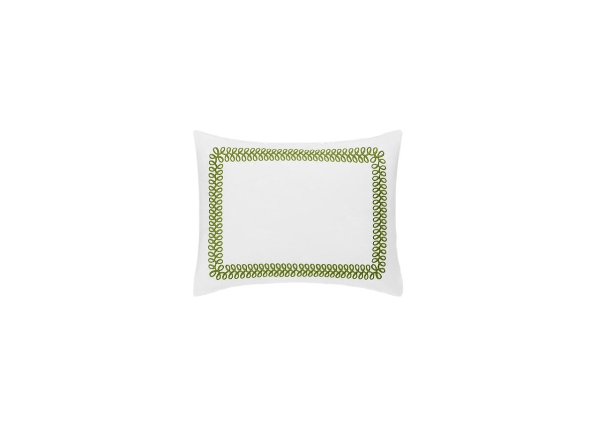 Boudoir Sham - Matouk Schumacher Astor Braid Grass Green Bedding - Fig Linens and Home