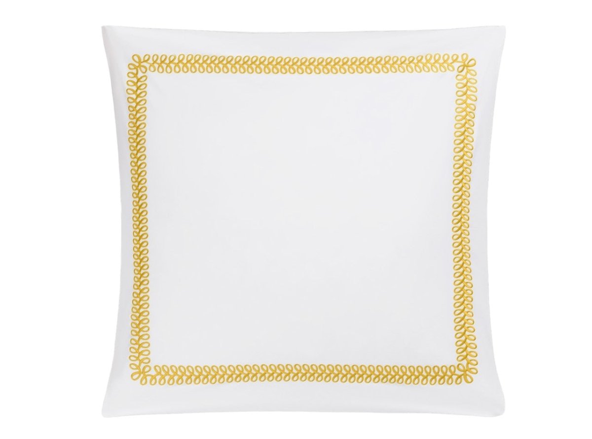 Euro Sham - Matouk Schumacher Astor Braid Lemon Yellow Bedding - Fig Linens and Home