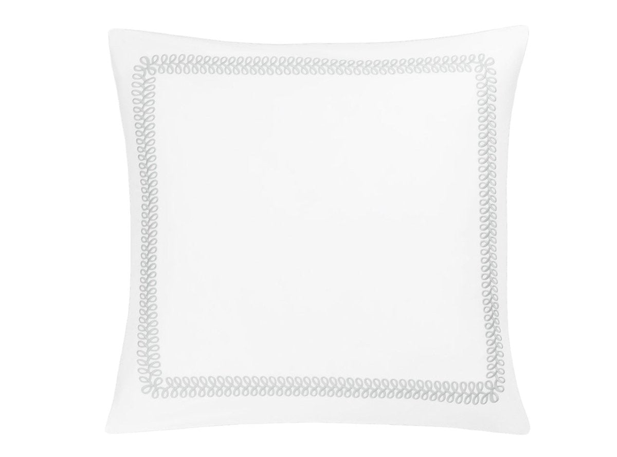 Euro Square Sham - Matouk Schumacher Astor Braid Silver Bedding - Fig Linens and Home