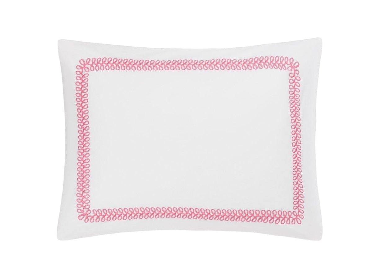 Pillow Sham - Matouk Schumacher Astor Braid Peony Pink Bedding - Fig Linens and Home
