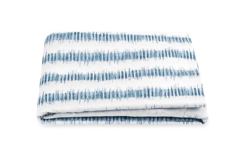 Attleboro Prussian Blue Fitted Sheet | Matouk Schumacher at Fig Linens