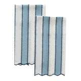 Powder Room Towels - Apollo Stripe Sky Guest Towels by Matouk Schumacher at Fig Linens and Home
