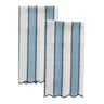 Powder Room Towels - Apollo Stripe Sky Guest Towels by Matouk Schumacher at Fig Linens and Home