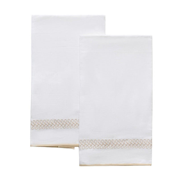 Fingertip Towels - Astor Braid Dune Guest Towels by Matouk Schumacher