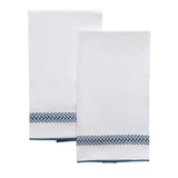 Fingertip Towels - Astor Braid Indigo Blue Guest Towels by Matouk Schumacher