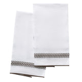 Fingertip Towels - Astor Braid Mocha Brown Guest Towels by Matouk Schumacher