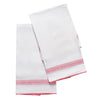 Fingertip Towels - Astor Braid Peony Pink Guest Towels by Matouk Schumacher