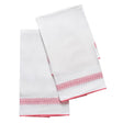 Fingertip Towels - Astor Braid Peony Pink Guest Towels by Matouk Schumacher