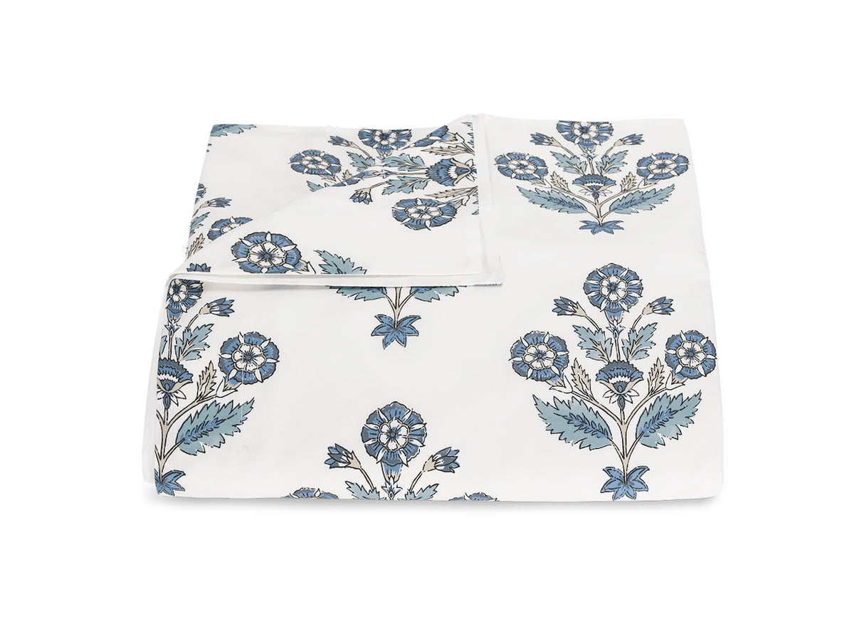 Dalila Duvet Cover in Mineral Blue | Matouk Schumacher Cotton Percale Bedding at Fig Linens and Home