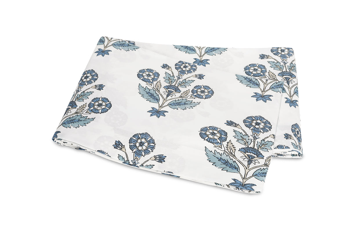 Dalila Mineral Blue Flat Sheet by Matouk Schumacher at Fig Linens and Home