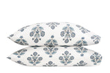 Dalila Mineral Blue Pillowcases | Matouk Schumacher at Fig Linens and Home