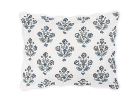 Dalila Quilted Mineral Blue Pillow Sham | Matouk Schumacher at Fig Linens and Home