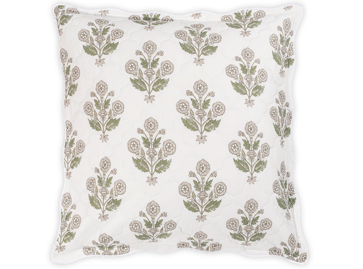 Dalila Quilted Pebble European Square Pillow Sham | Matouk Schumacher at Fig Linens and Home
