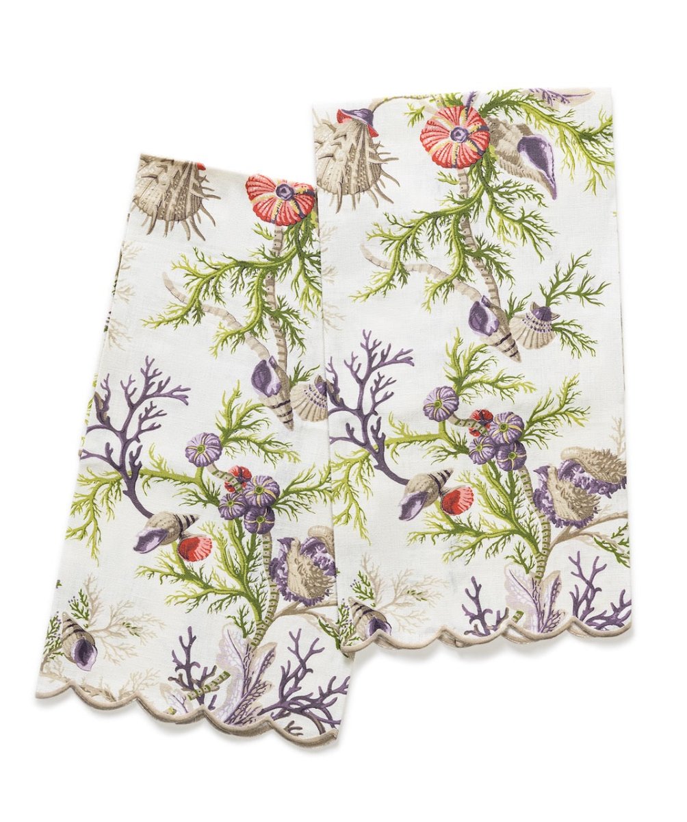 Del Tesoro Linen Guest Towel 20 x 26 Set of 2 - Sea Orchid by Matouk Schumacher