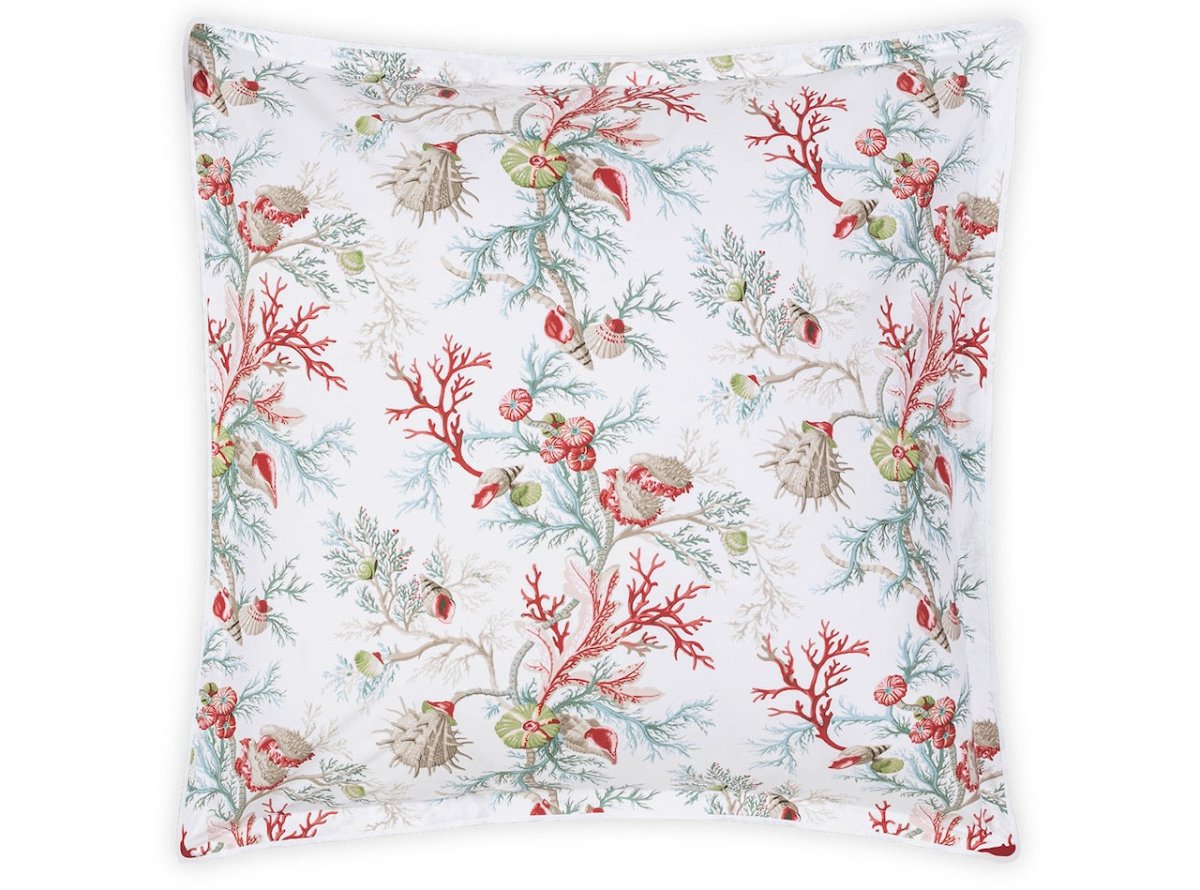 Euro Sham - Matouk Schumacher Del Tesoro Coral Bedding at Fig Linens and Home