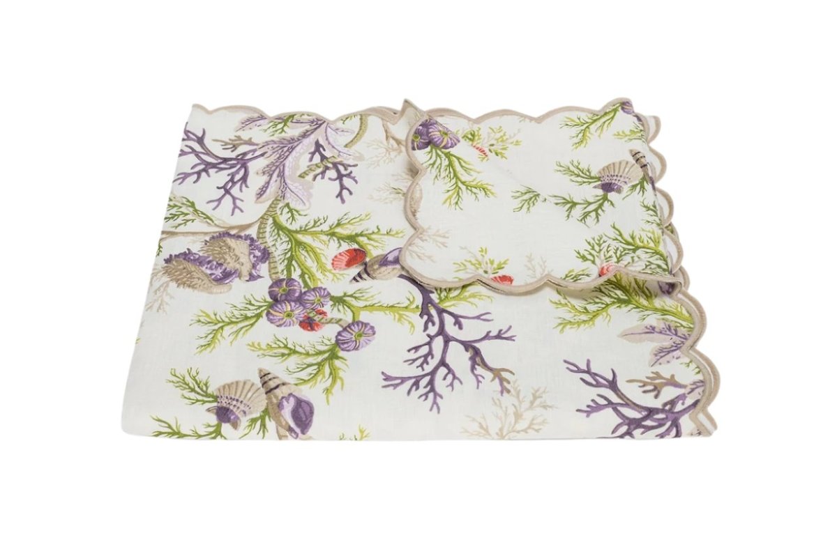 Tablecloths - Matouk Schumacher Del Tesoro Sea Orchid Table Linens at Fig Linens and Home
