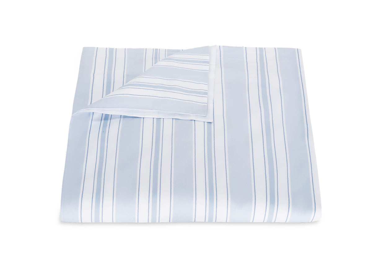 Duvet Cover - Elio Stripe Bedding in Blue | Matouk Schumacher at Fig Linens and Home