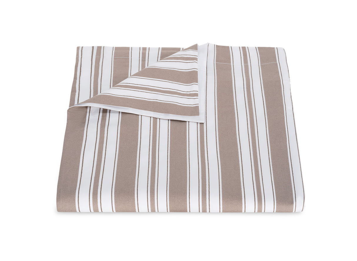 Duvet Cover - Elio Stripe Bedding in Mocha | Matouk Schumacher at Fig Linens and Home