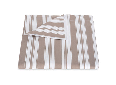 Duvet Cover - Elio Stripe Bedding in Mocha | Matouk Schumacher at Fig Linens and Home