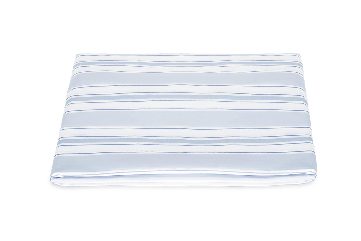 Fitted Sheet - Elio Stripe Bedding in Blue | Matouk Schumacher at Fig Linens and Home
