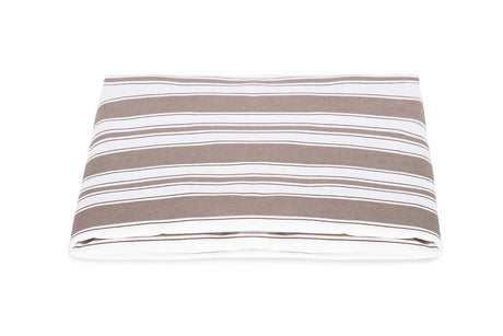 Fitted Sheet - Elio Stripe Bedding in Mocha | Matouk Schumacher at Fig Linens and Home