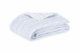Quilted Coverlet - Matouk Schumacher Quilted Elio Stripe in Blue at Fig Linens and Home